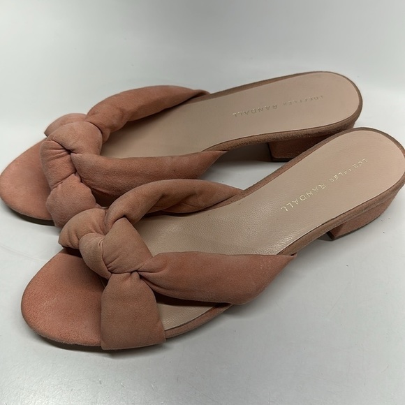 Loeffler Randall Elsie Suede Knot Slide Open Toe Sandal Shoes Pink Size 9.5 - Picture 6 of 9